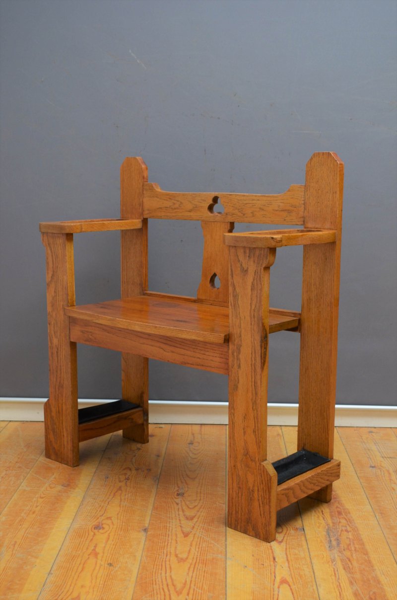 Arts And Crafts Hall Bench In Oak - Image 9